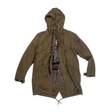Neutral military green Parka with detachable inner jacket